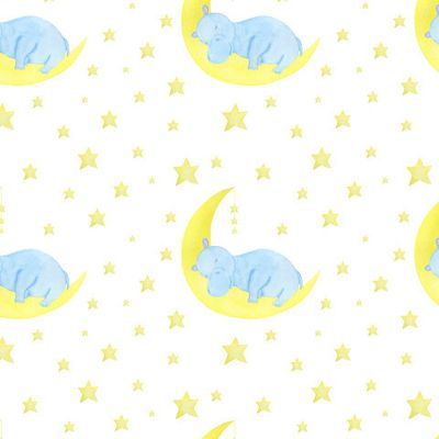 Бегемот акварель