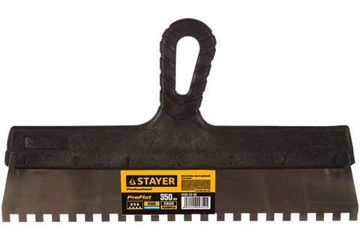 Шпатель STAYER PROF. зубчатый, 350мм, зуб 8*8мм