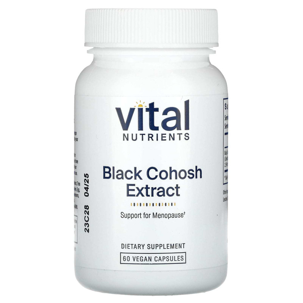 Vital Nutrients, Экстракт черного кохоша, 250 мг, 60 веганских капсул