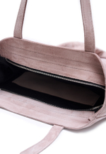 сумка шоппер пыльно-розовый на молнии замша