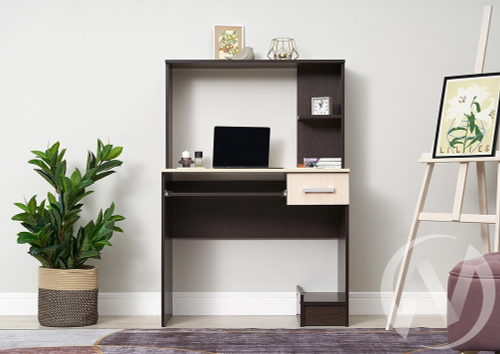 Стол компьютерный №3 (УПКФ) (Дуб беленый/Дуб венге ФВ)