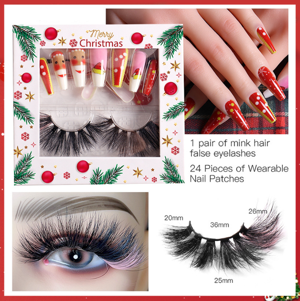 Набор накладных ногтей и ресниц &quot;Christmas Nail&quot;