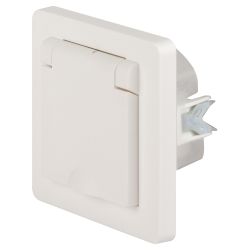 Розетка Intro Style 7-209-01 2P+E Schuko с крышкой штор., 16А-250В, IP44, СУ, белый