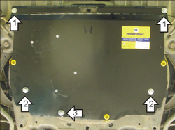 Защита картера Двигателя, КПП. 2 мм, Сталь. для Honda Civic VIII 2005-2012 MOTODOR.00812