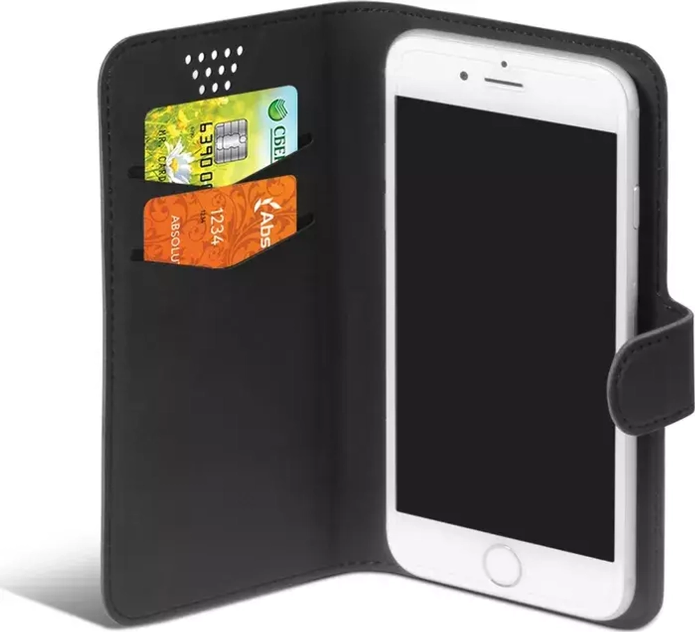 Чехол универсальный с флипом для смартфона с экраном 6.5"-6,7" DF Universal-14 (black