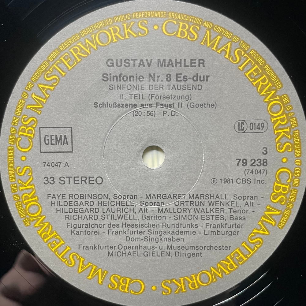 Малер - Симфония №8 2LP (Германия 1978г.)