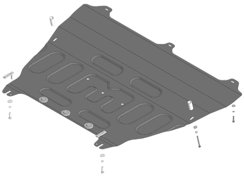 Защита стальная 2 мм; Д;КПП; Exeed RX с 2023 г; Jaecoo J8 с 2024 г MOTODOR.79014