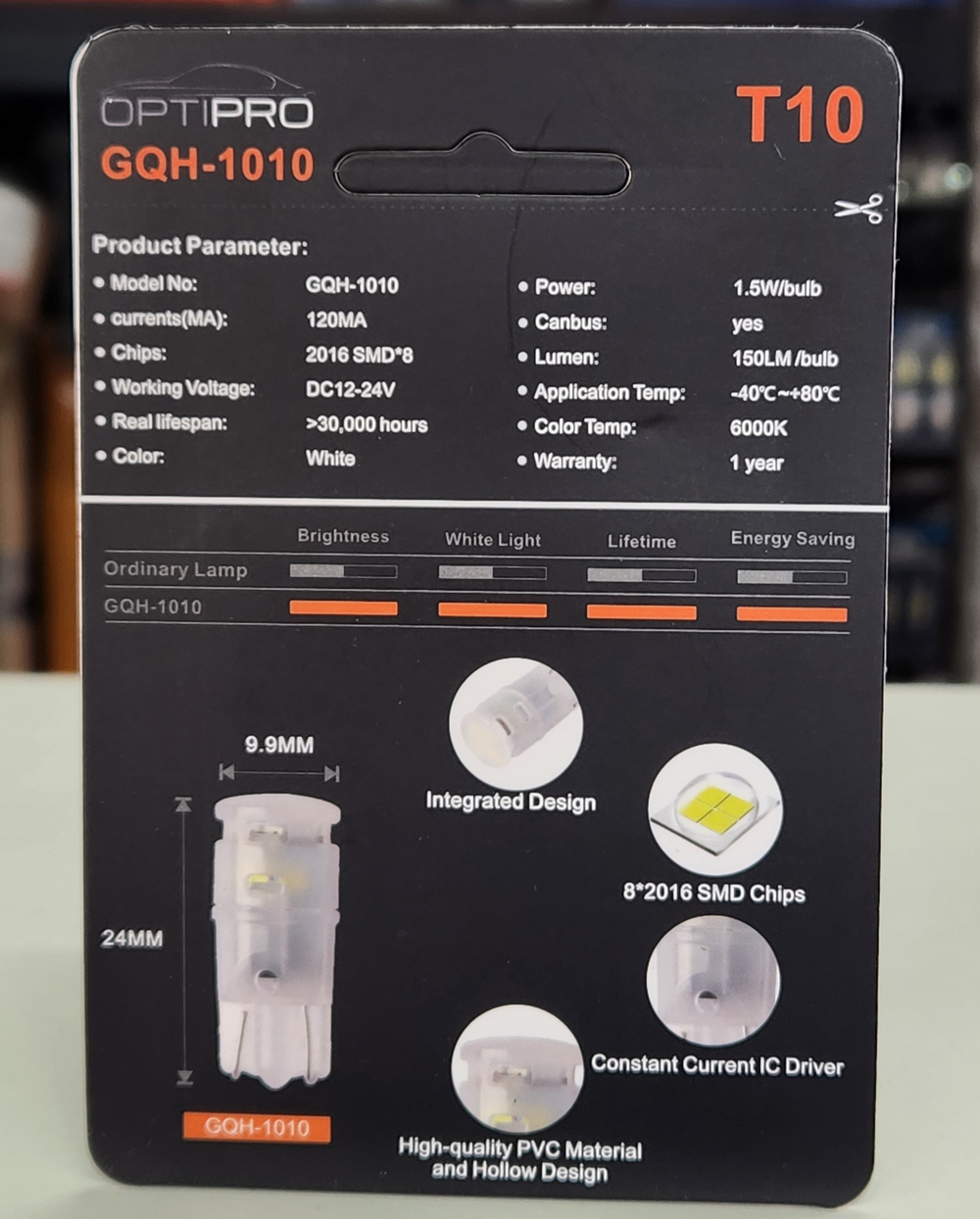 Optipro W5W Led (3020) CanBus 1.4W 12-24V (Пара)