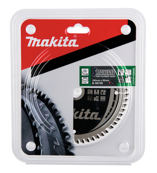 Пильный диск для МДФ/ламината, 165х20х2/1.4х60T, 3°, TCG B-56736