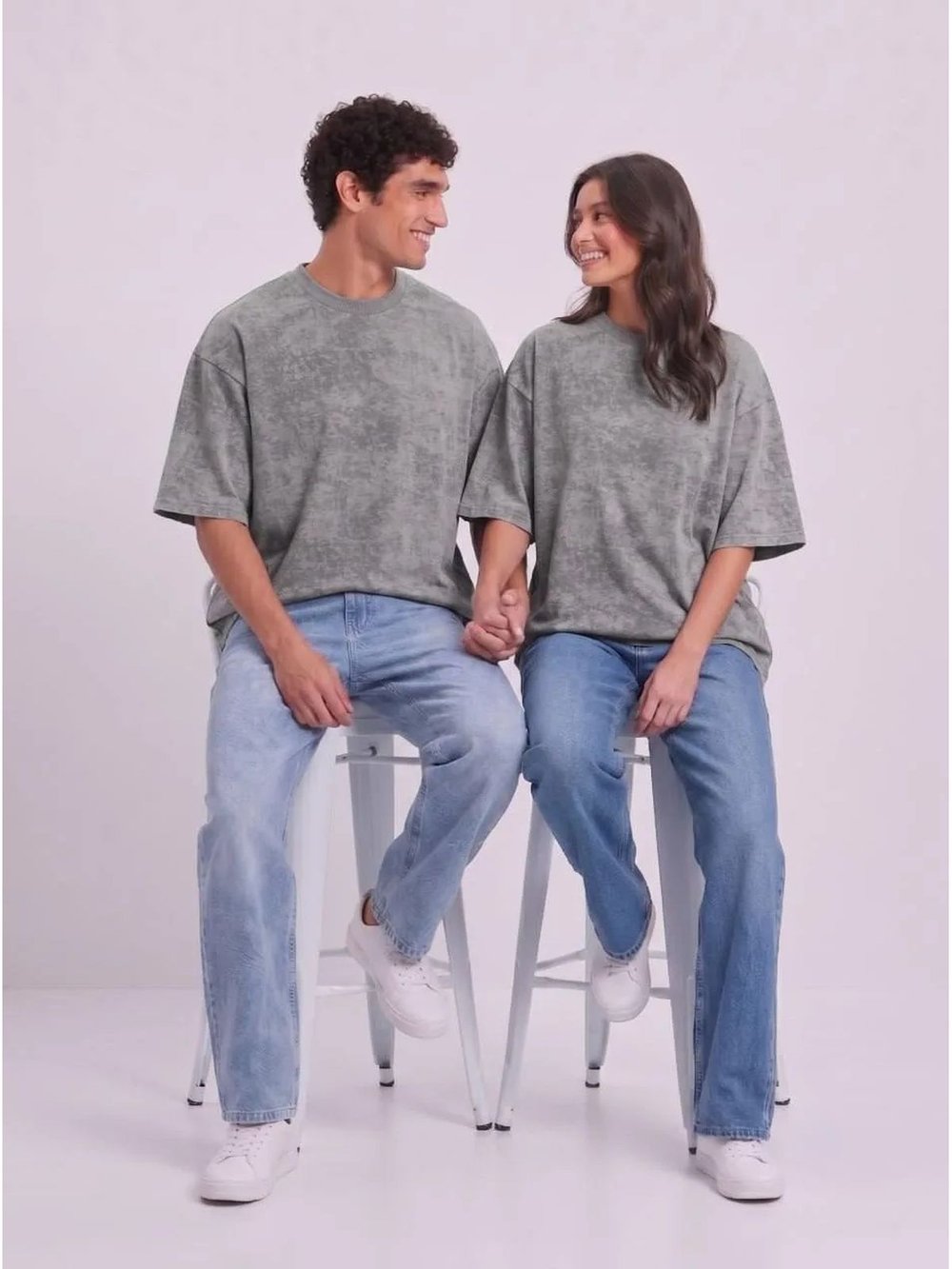 Футболка серый меланж  oversize