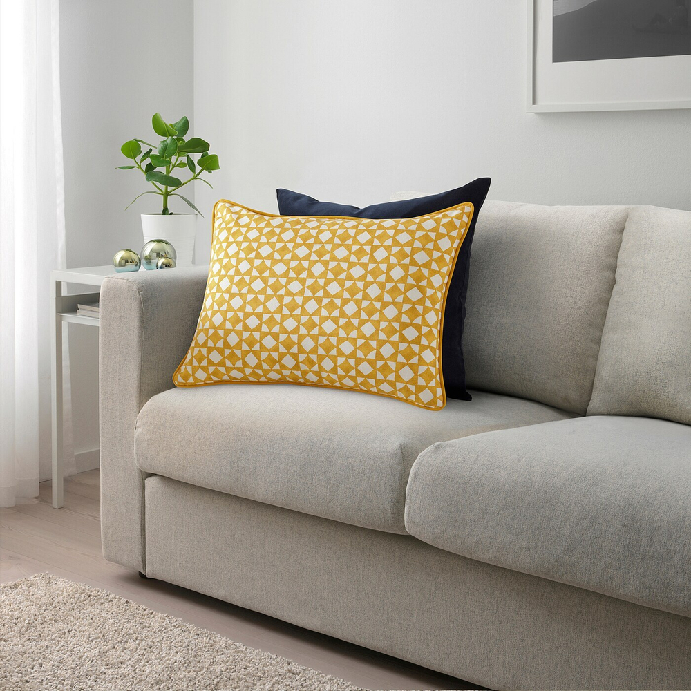 IKEA GOKVÄLLÅ  (ИКЕА ГОКВÄЛЛÅ)  -  Наволочка, желтый/белый, 40x58 см