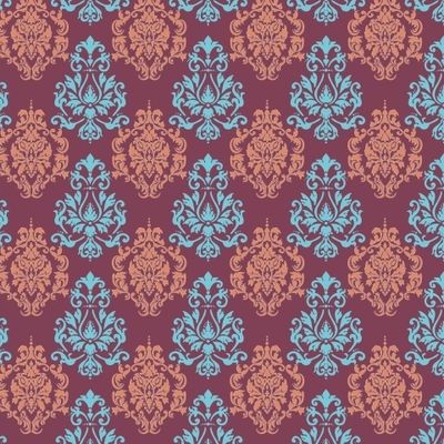Дамасский узор на вишнёвом фоне