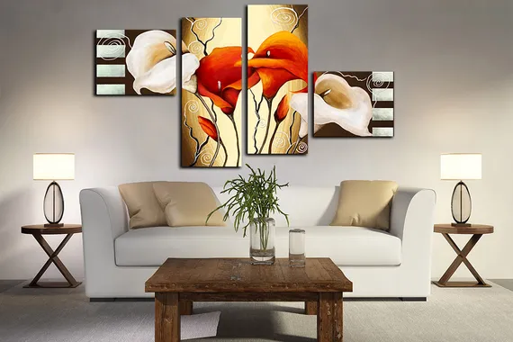 Модульная картина "Коричневый цветок"