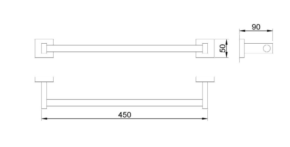 Полотенцедержатель 450 мм нерж. сталь CLASSIC 09027.S матовый