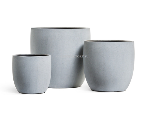 Кашпо TREEZ Effectory - Beton - Округлый конус - Серый ледник