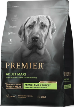 Premier DOG MAXI свежее мясо Ягненка с Индейкой 10кг.