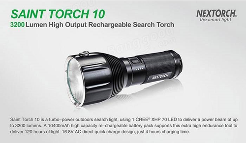 Фонарь Nextorch SAINT TORCH 10 поисковый, 3200 люмен