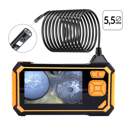 iCartool (IC-V117) Видеоэндоскоп промышленный защищенный, 4.3", 2Мп, 2 камеры, 1920х1080, 3м, 5.5 мм