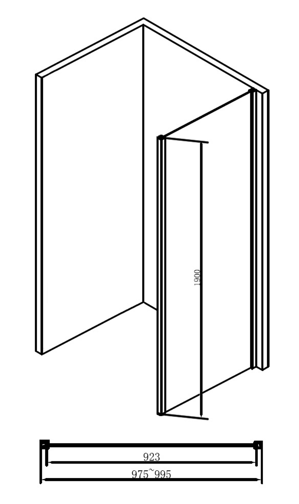 Душевая перегородка ABBER Schwarzer Diamant AG100BS