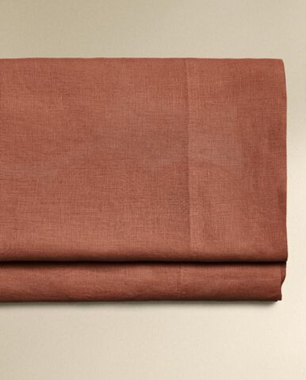 Zara Home - Простыня из постиранного льна (вес 140 гхм2), кирпичный, 240x280 см