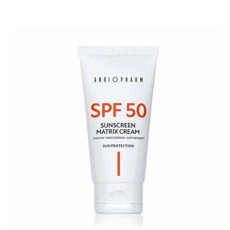 ANGIOPHARM Sunscreen matrix Солнцезащитный крем для лица SPF50 50мл (61465)