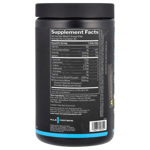 Rule One Proteins, Active BCAA, со вкусом голубой малины, 390 г (13,76 унции)