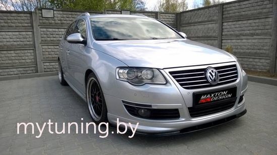 Сплитер переднего бампера R-LINE для VW Passat B6