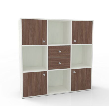 Стеллаж КарИВи Джери Белое Дерево Бодего Темный