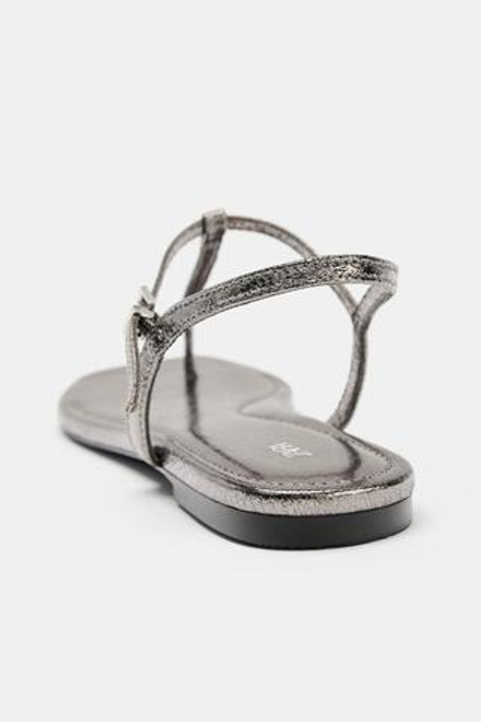 ZARA МЕТАЛЛИЗИРОВАННЫЕ САНДАЛИИ, БРОНЗОВЫЙ