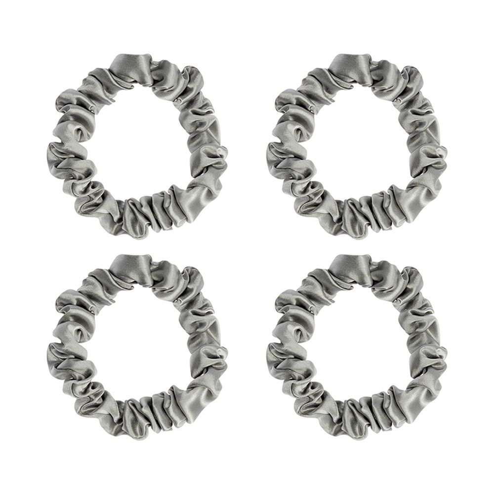 Набор из 4 шелковых резинок для волос светло-серого цвета из коллекции Essential