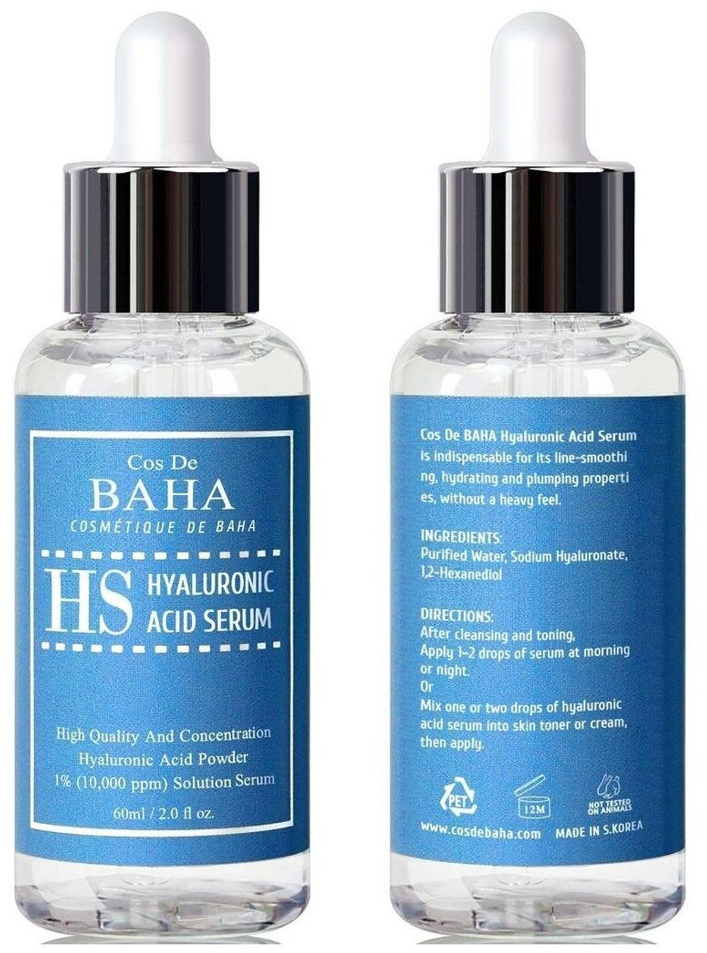 Увлажняющая сыворотка с гиалуроновой кислотой Cos De Baha Pure Hyaluronic Acid Serum 60 мл