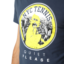 Мужское теннисное поло Quiet Please NYC T-Shirt Men - Dark Blue, Yellow