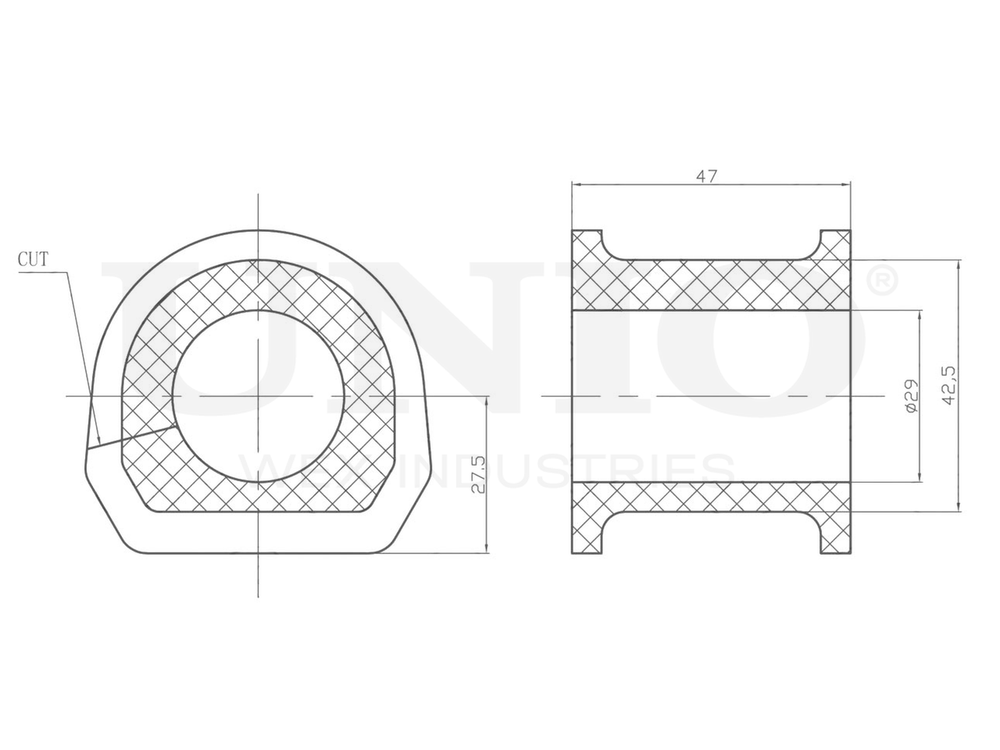 Втулка переднего стабилизатора UNIO RMP-10249