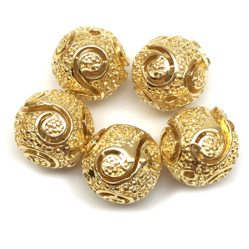 Бусины-шарики для украшений 11 мм, позолота