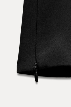 ZARA ТОП ИЗ ЭЛАСТИЧНОЙ ТАКНИ С БАНТАМИ, ЧЕРНЫЙ