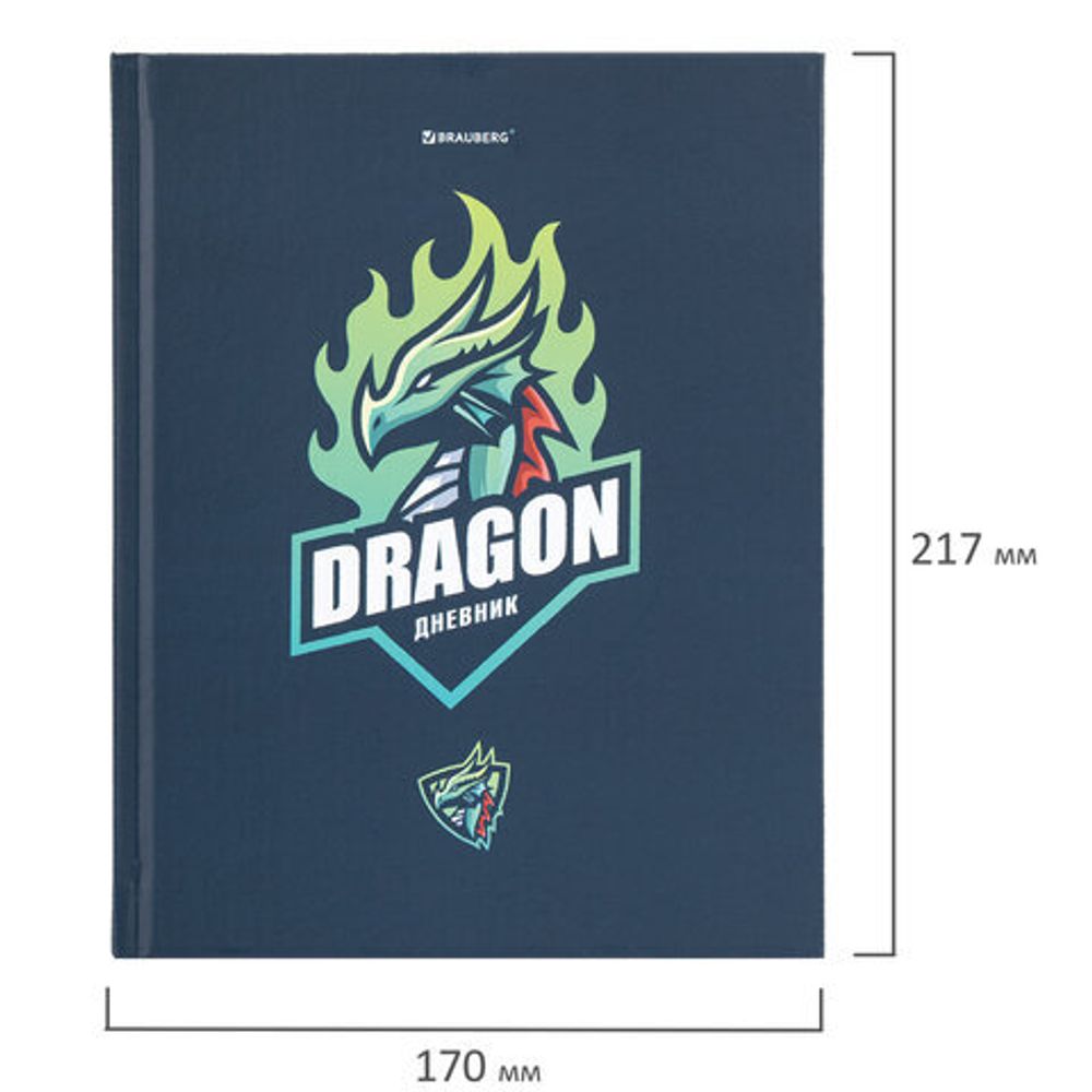 Дневник 1-11 класс 40 л., твердый, BRAUBERG, матовая ламинация, "Dragon", 107178