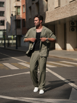 Рубашка с коротким рукавом | olive