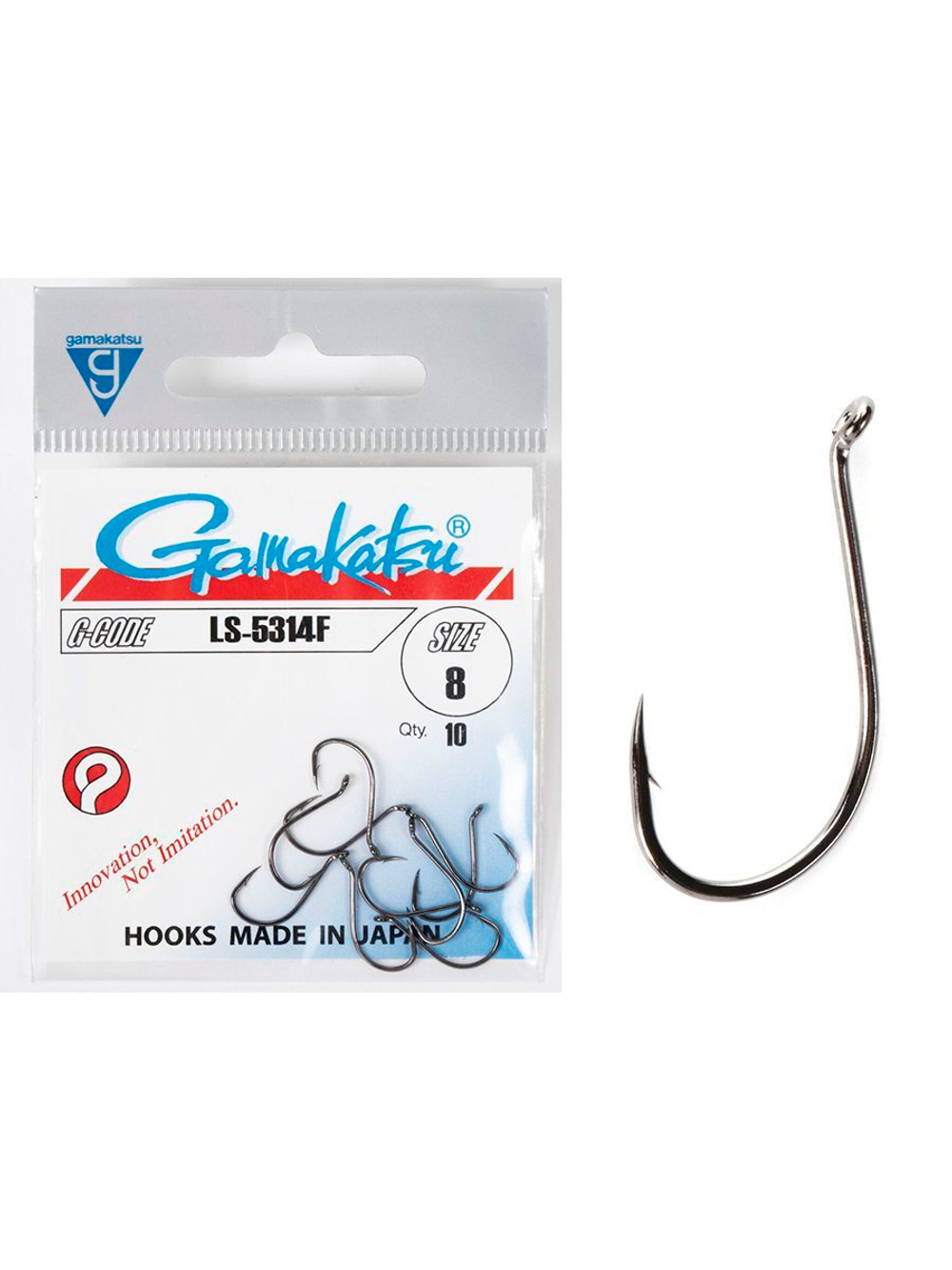 Крючки Gamakatsu LS-5314F HOOKS BLACK размер 04 (упк.10шт.)