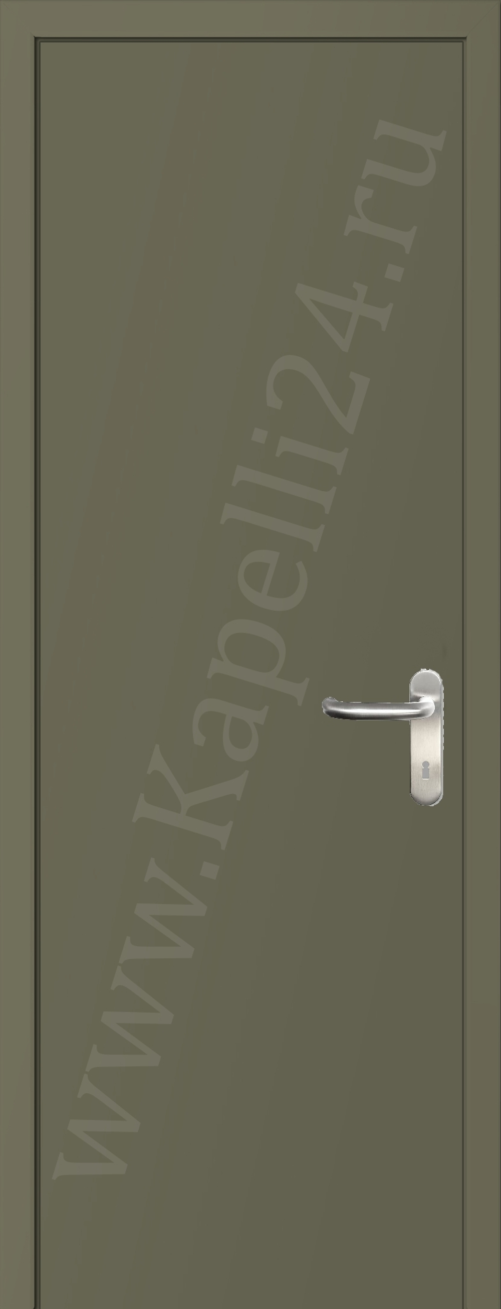 Дверь влагостойкая пластиковая KAPELLI multicolor ДГ RAL 7002 Оливково-серый + коробка