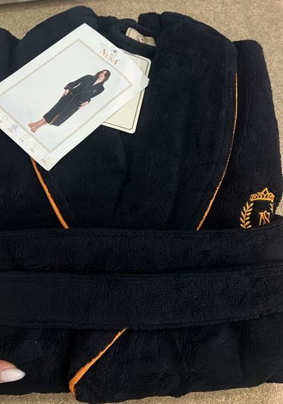 Халат женский махровый 4340 темно-синий NUSA