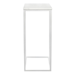 Придиванный столик Loft 50x30см, белый мрамор с белыми ножками