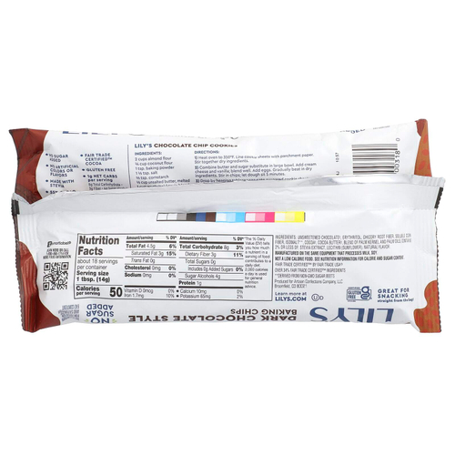Lily's Sweets, Чипсы для выпечки из темного шоколада, 255 г (9 унций)
