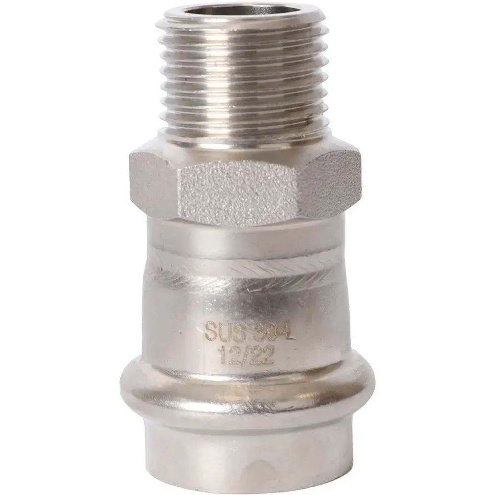 ROMMER Переходник с НР 22x1/2" из нержавеющей стали прессовой