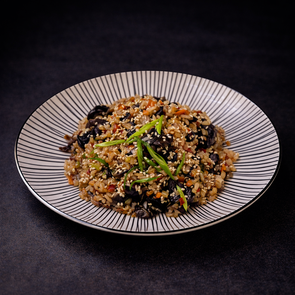 Рис с грибами Мэр в Азиатском стиле