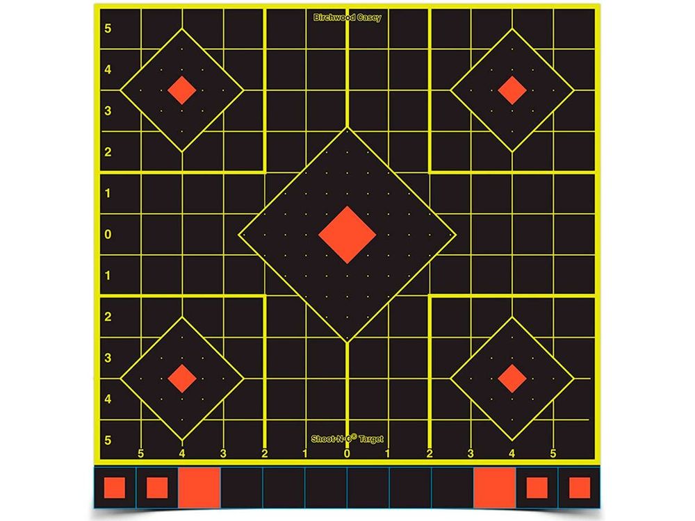 Мишень самоклеящаяся осыпающаяся Birchwood Shoot•N•C Sight-In Target, 12″, 5шт. (6шт./уп.)