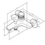 Смеситель для ванны и душа с индикацией температуры AM.PM Gem F90A10400