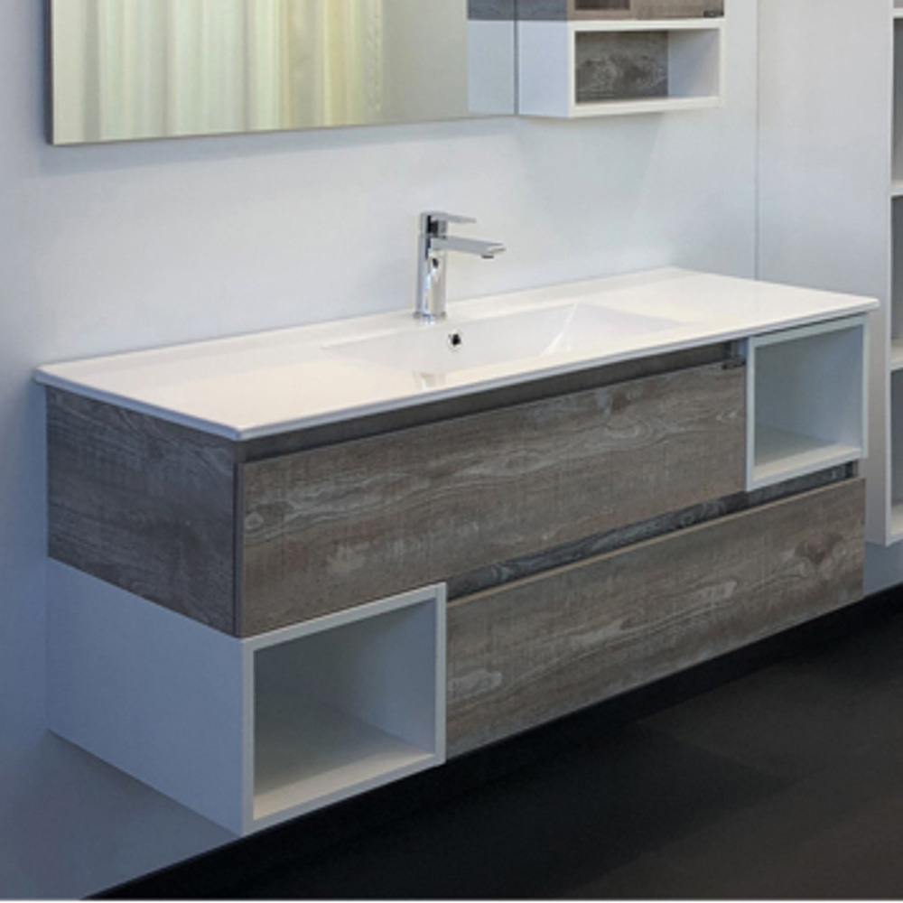 Comforty. Тумба-умывальник Турин-120 дуб бежевый с раковиной Comforty 9120E