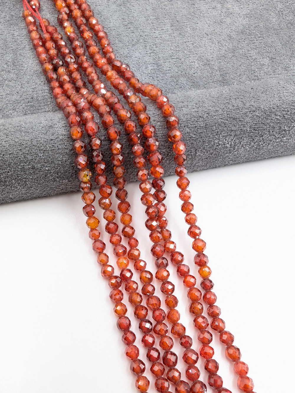 Фианиты 3мм, оранжево-красный