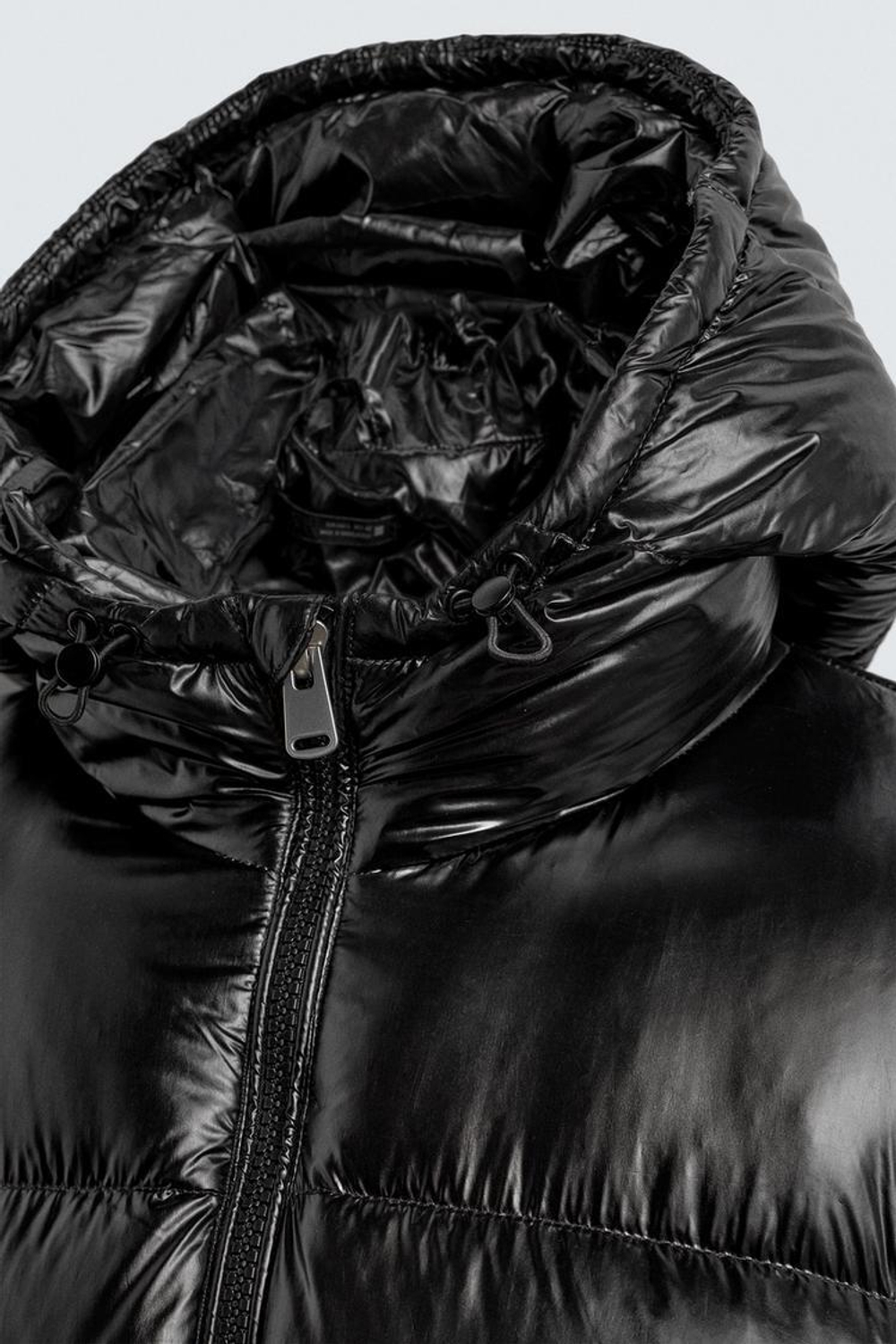 ZARA ПУХОВИК WATER-REPELLENT С НАПОЛНИТЕЛЕМ ИЗ 100% ПЕРА, ЧЕРНЫЙ