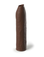 Коричневая насадка-удлинитель Uncut Silicone Penis Enhancer - 17,8 см. (Цвет: коричневый)